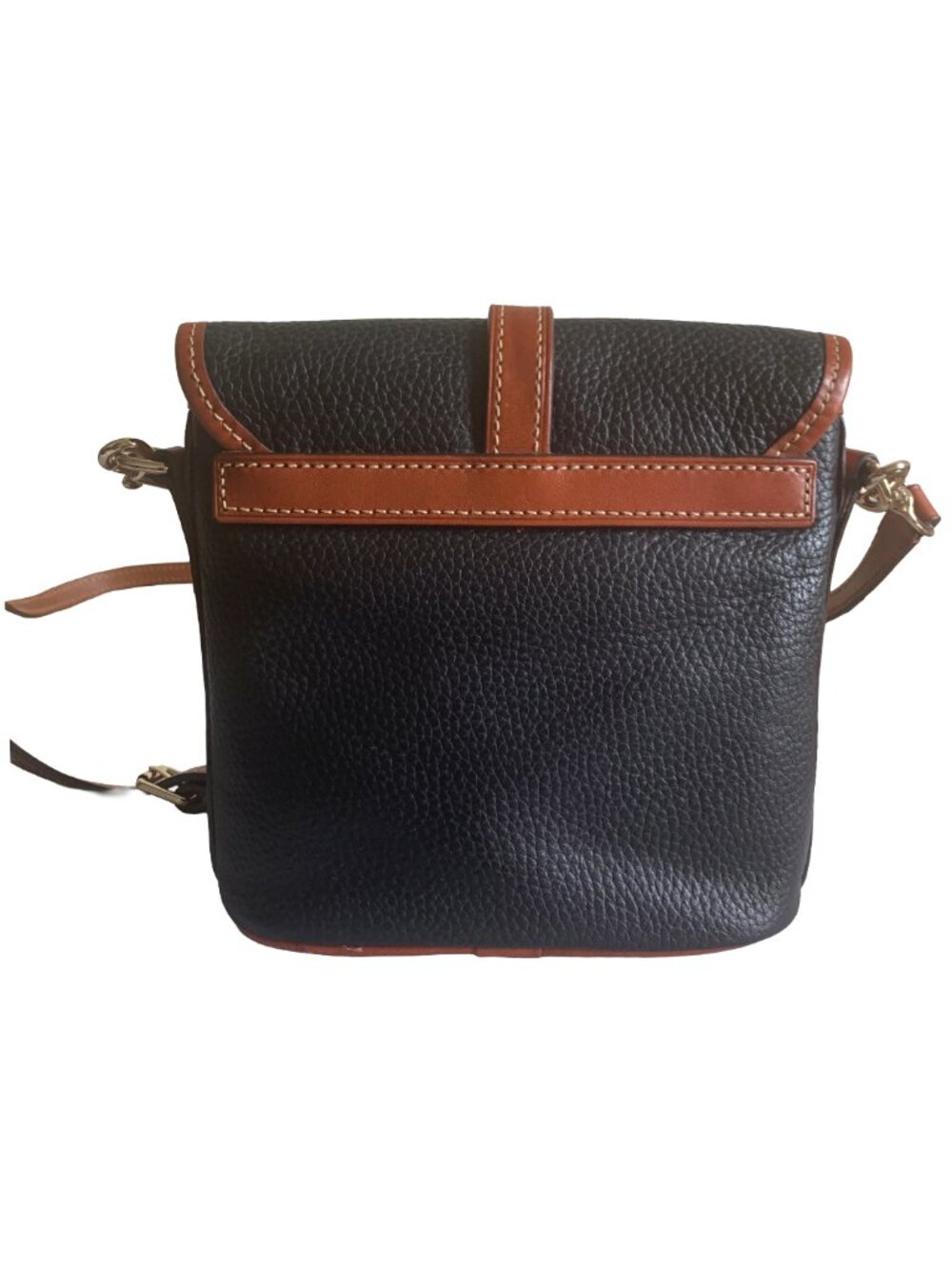 DOONEY & BOURKE Navy Blue & Brown Holly Pebble Grain Leather Crossbody Bag - Picture 4 of 8